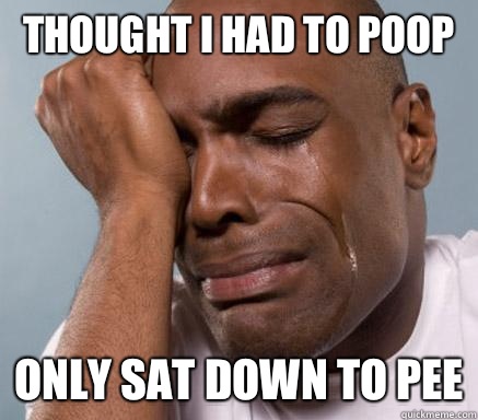 Thought I had to poop Only sat down to pee  First World Guy Problems