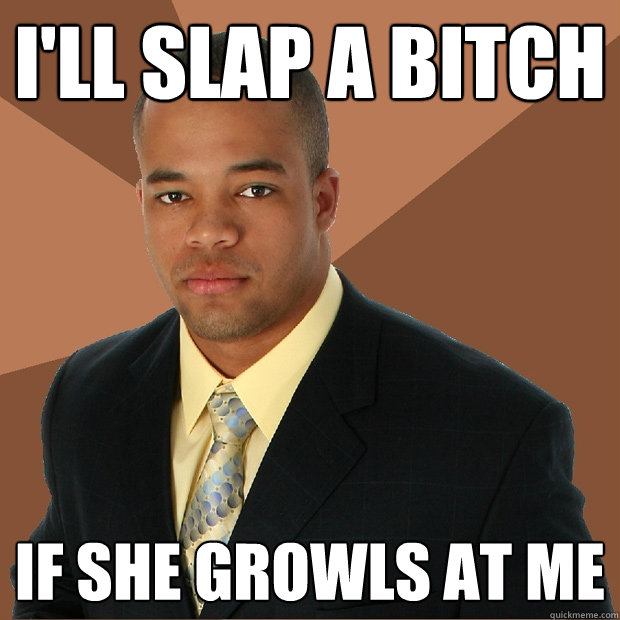 I'll slap a bitch if she growls at me  Successful Black Man