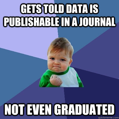 Gets Told Data is publishable in a journal Not even graduated  Success Kid