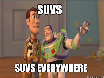 SUVs SUVs Everywhere  woody and buzz