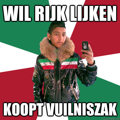 Wil rijk lijken Koopt vuilniszak  