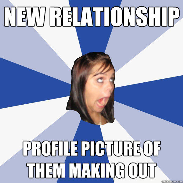 new relationship profile picture of them making out  