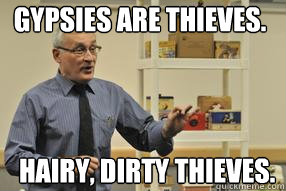 Gypsies are thieves. hairy, dirty thieves.  