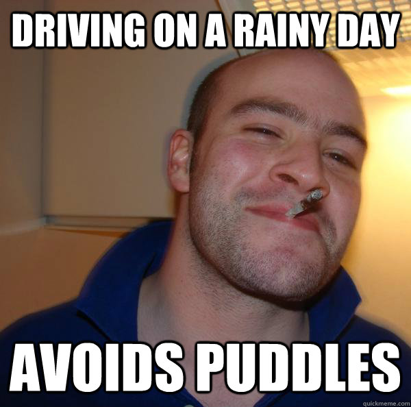 driving on a rainy day avoids puddles - driving on a rainy day avoids puddles  Misc