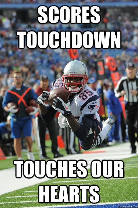 Scores Touchdown Touches our Hearts  