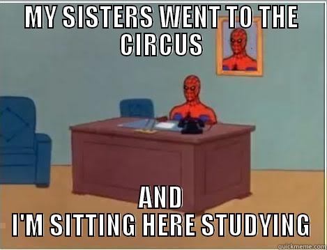 MY SISTERS WENT TO THE CIRCUS AND I'M SITTING HERE STUDYING Spiderman Desk