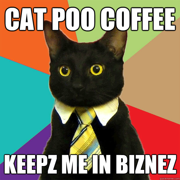 cat poo coffee keepz me in biznez  Business Cat