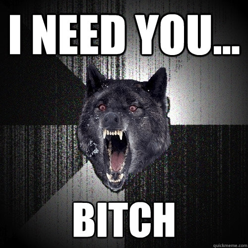 I NEED YOU... BITCH - I NEED YOU... BITCH  Insanity Wolf