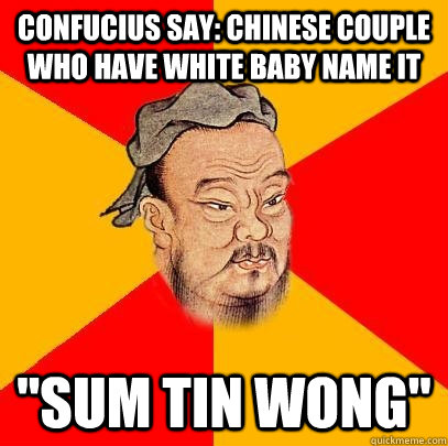 Confucius say: Chinese couple who have White Baby Name it 