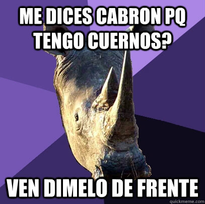 me dices cabron pq tengo cuernos? ven dimelo de frente - me dices cabron pq tengo cuernos? ven dimelo de frente  Sexually Oblivious Rhino