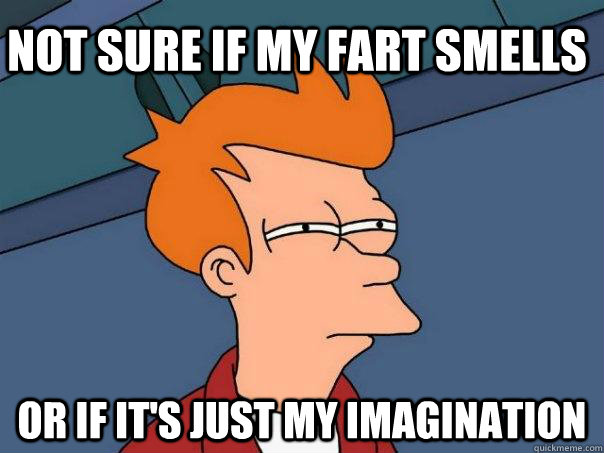 Not sure if my fart smells Or if it's just my imagination  Futurama Fry