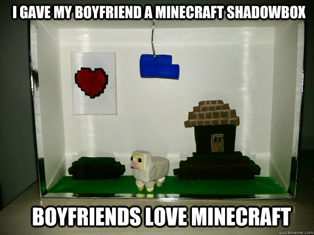 I gave my boyfriend a minecraft shadowbox Boyfriends love Minecraft - I gave my boyfriend a minecraft shadowbox Boyfriends love Minecraft  Minecraft