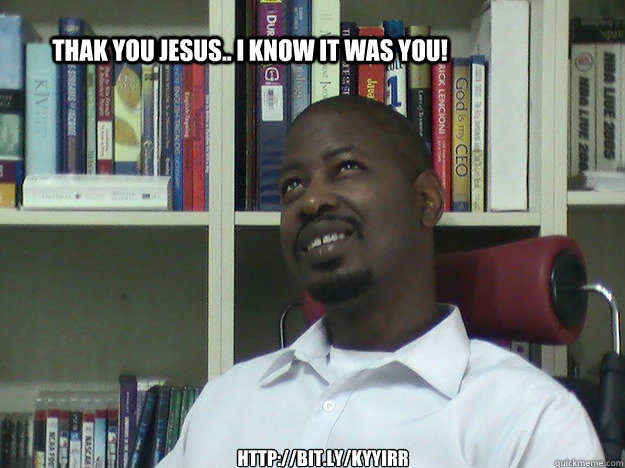 Thak You Jesus.. I know It Was You! http://bit.ly/KYyIRR  