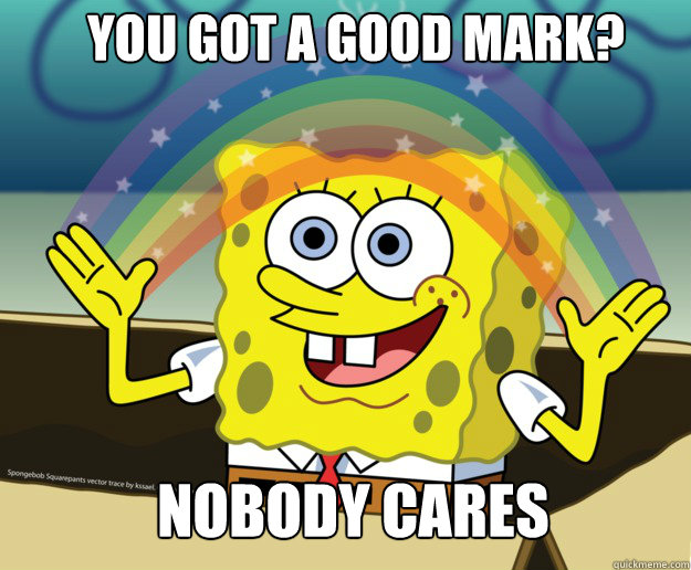 you got a good mark? Nobody cares  Nobody Cares