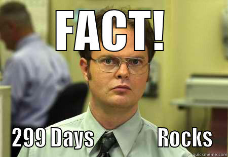 FACT! 299 DAYS                 ROCKS Schrute