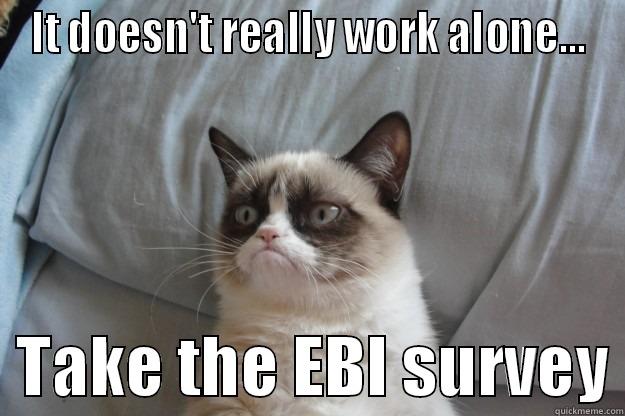 IT DOESN'T REALLY WORK ALONE...   TAKE THE EBI SURVEY Grumpy Cat