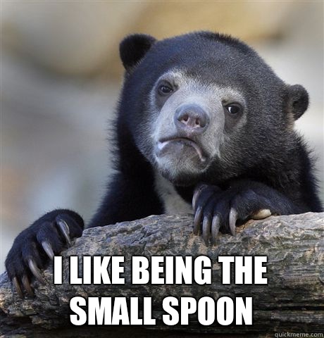  I like being the small spoon  Confession Bear