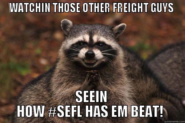 WATCHIN THOSE OTHER FREIGHT GUYS SEEIN HOW #SEFL HAS EM BEAT!  Evil Plotting Raccoon