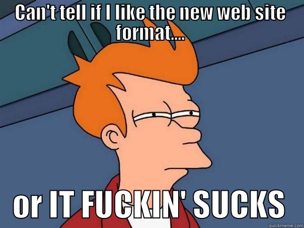 Fry on Quickmeme - CAN'T TELL IF I LIKE THE NEW WEB SITE FORMAT....    OR IT FUCKIN' SUCKS   Futurama Fry