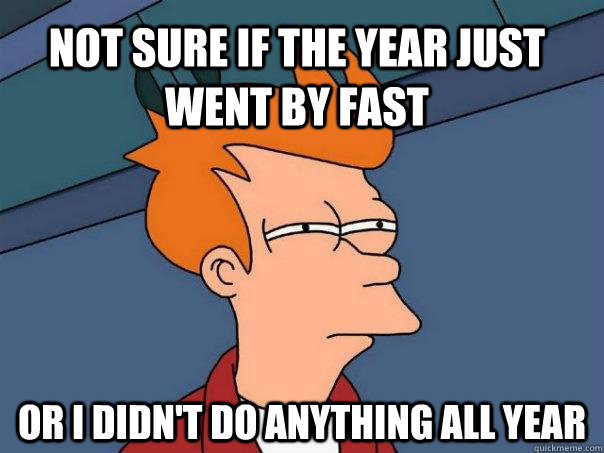 not sure if the year just went by fast or I didn't do anything all year - not sure if the year just went by fast or I didn't do anything all year  Futurama Fry