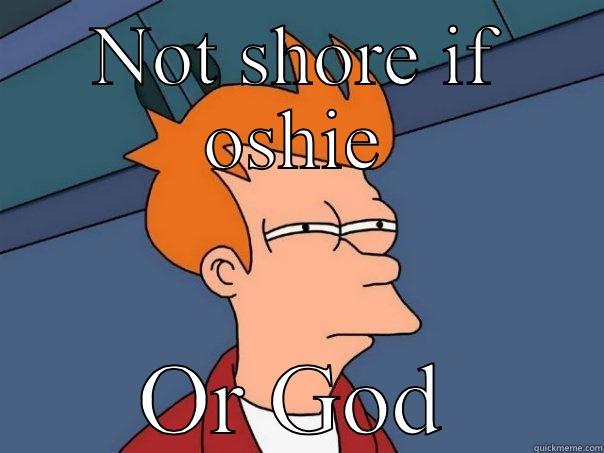 NOT SHORE IF OSHIE OR GOD Futurama Fry