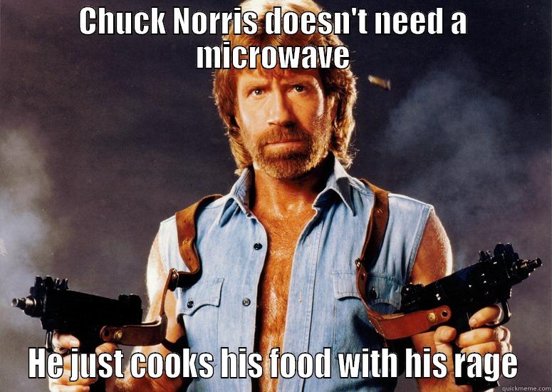 CHUCK NORRIS DOESN'T NEED A MICROWAVE HE JUST COOKS HIS FOOD WITH HIS RAGE Misc