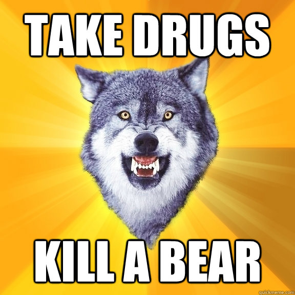 TAKE DRUGS KILL A BEAR  Courage Wolf