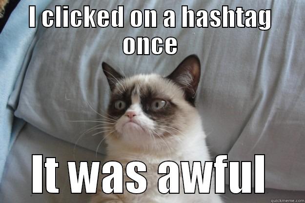 I CLICKED ON A HASHTAG ONCE IT WAS AWFUL Grumpy Cat