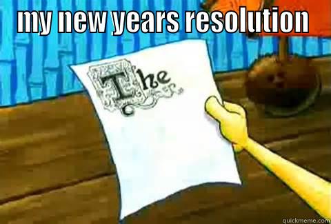 MY NEW YEARS RESOLUTION  Misc