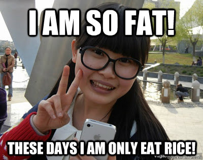 I am so fat! These days I am only eat rice!  Chinese girl Rainy