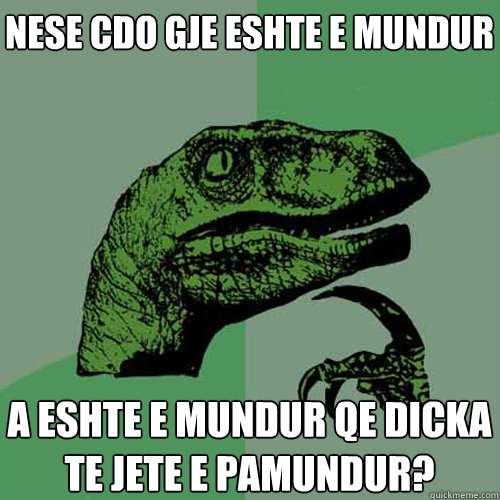 Nese cdo gje eshte e mundur A eshte e mundur qe dicka te jete e pamundur?  Philosoraptor