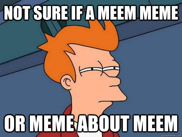 Not sure if a meem meme Or meme about meem - Not sure if a meem meme Or meme about meem  Futurama Fry