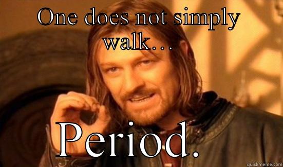 ONE DOES NOT SIMPLY WALK… PERIOD.  Boromir