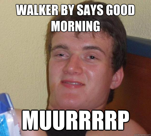 Walker by says good morning MUURRRRP - Walker by says good morning MUURRRRP  10 Guy