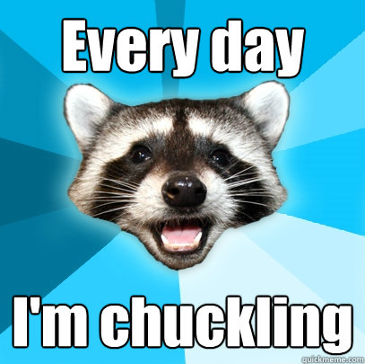 Every day I'm chuckling  Lame Pun Coon