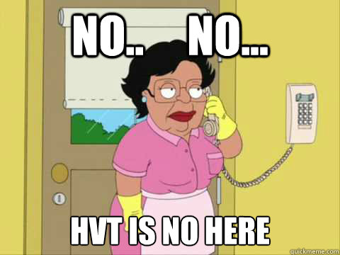 No..     No... HVT is no here  Family Guy Maid Meme