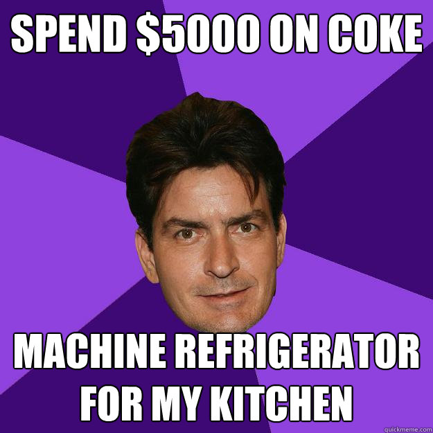 Spend $5000 on coke machine refrigerator for my kitchen - Spend $5000 on coke machine refrigerator for my kitchen  Clean Sheen