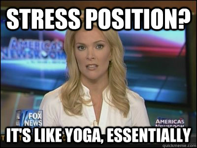 stress position? It's like yoga, essentially  Megyn Kelly