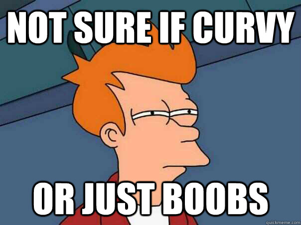 not sure if curvy or just boobs  Futurama Fry