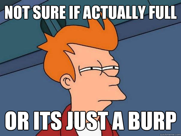 Not sure if actually full Or its just a burp - Not sure if actually full Or its just a burp  Futurama Fry