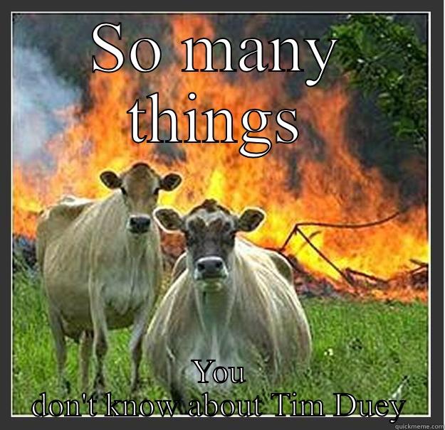 SO MANY THINGS YOU DON'T KNOW ABOUT TIM DUEY Evil cows