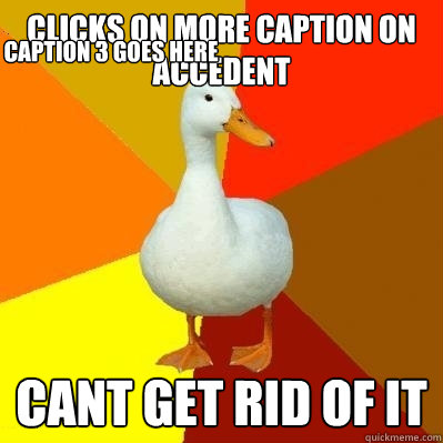 clicks on more caption on accedent cant get rid of it Caption 3 goes here  Tech Impaired Duck