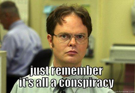 conspiracy dwight -  JUST REMEMBER IT'S ALL A CONSPIRACY Schrute