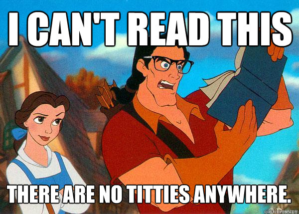 I can't read this There are no titties anywhere.  Hipster Gaston 2