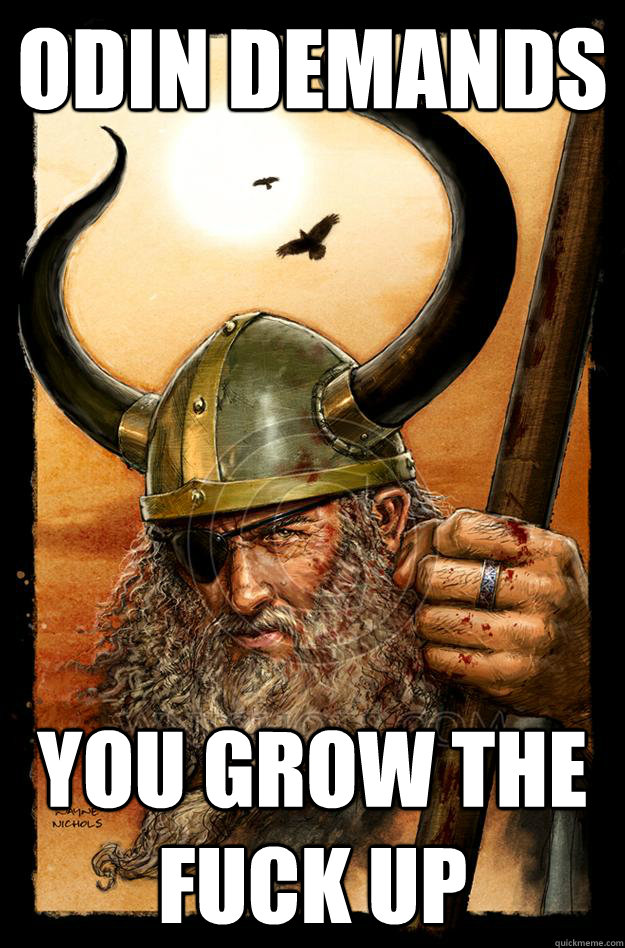 Odin demands YOU GROW THE FUCK UP  
