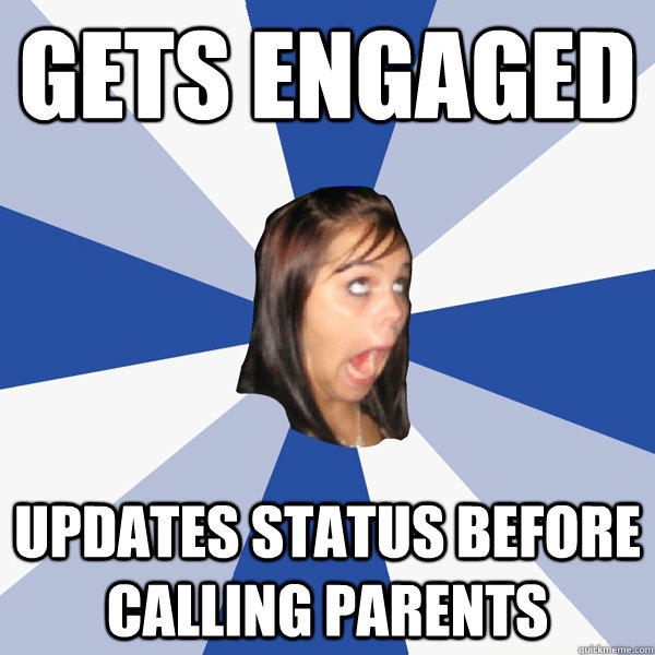 gets engaged updates status before calling parents  