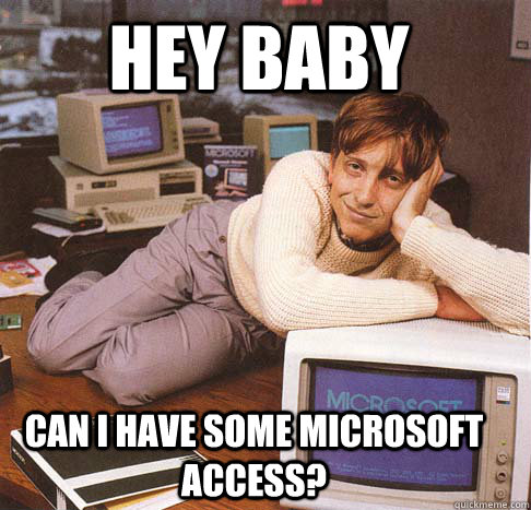 Hey Baby Can I have some microsoft access?  Dreamy Bill Gates