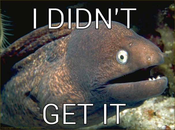 I DIDN'T GET IT Bad Joke Eel