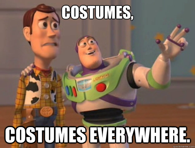 Costumes, Costumes everywhere.  Buzz Lightyear