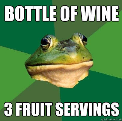 BOTTLE OF WINE 3 FRUIT SERVINGS  Foul Bachelor Frog